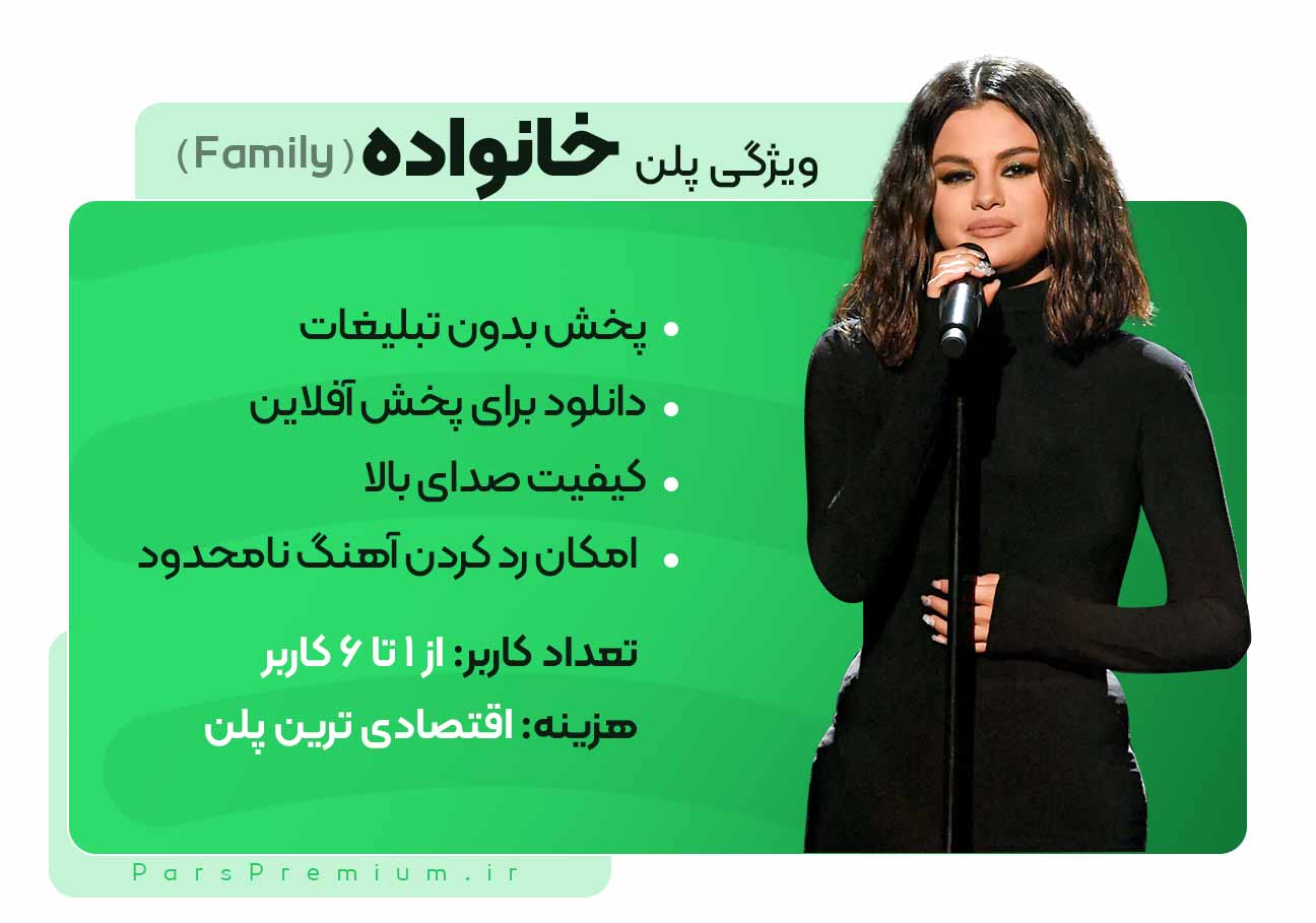 ویزگی های پلن اسپاتیفای خانواده Spotify Family
